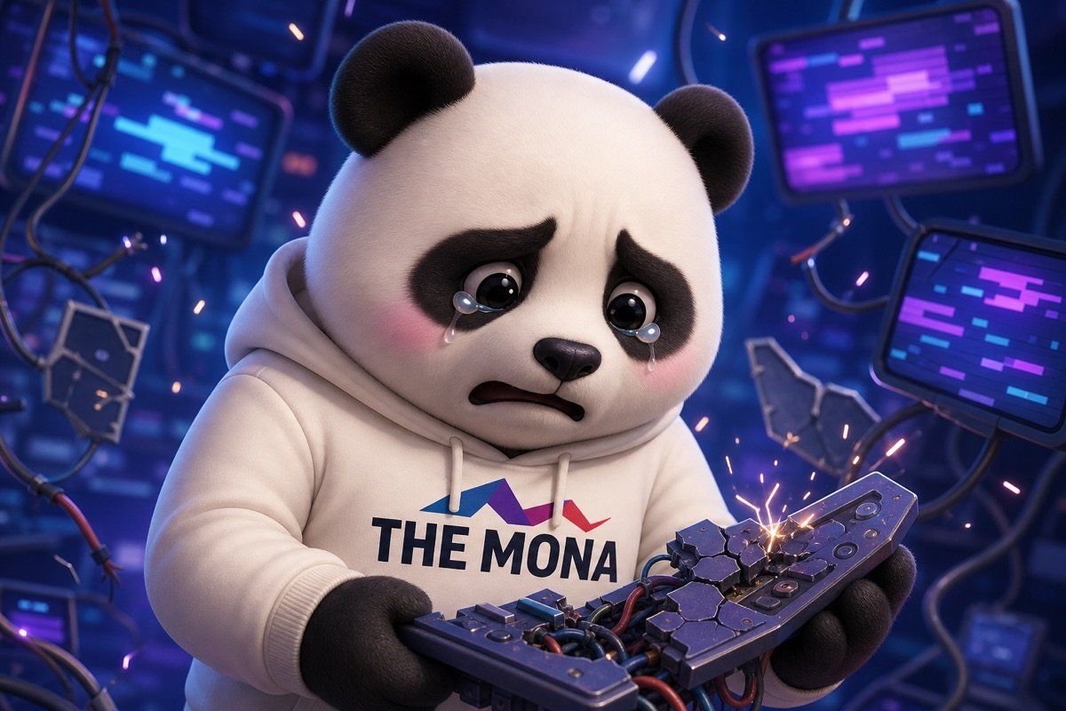 Gấu MONA buồn bã và lo lắng khi doanh nghiệp mất kiểm soát do tự triển khai AI agent rời rạc, không đảm bảo bảo mật và ổn định.