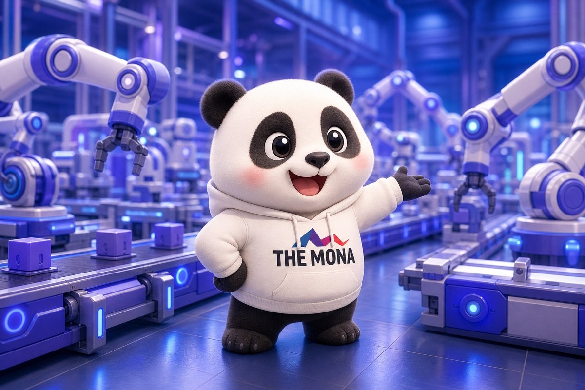 Gấu MONA tự tin trong môi trường nhà máy tự động hóa, thể hiện khả năng xây dựng AI agent tùy chỉnh cho chuỗi nghiệp vụ khép kín.