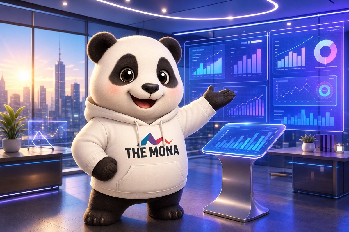 CEO gấu trúc tự tin nhận báo cáo kinh doanh tự động lúc 7 giờ sáng, thể hiện hiệu quả của tự động hóa báo cáo kinh doanh.