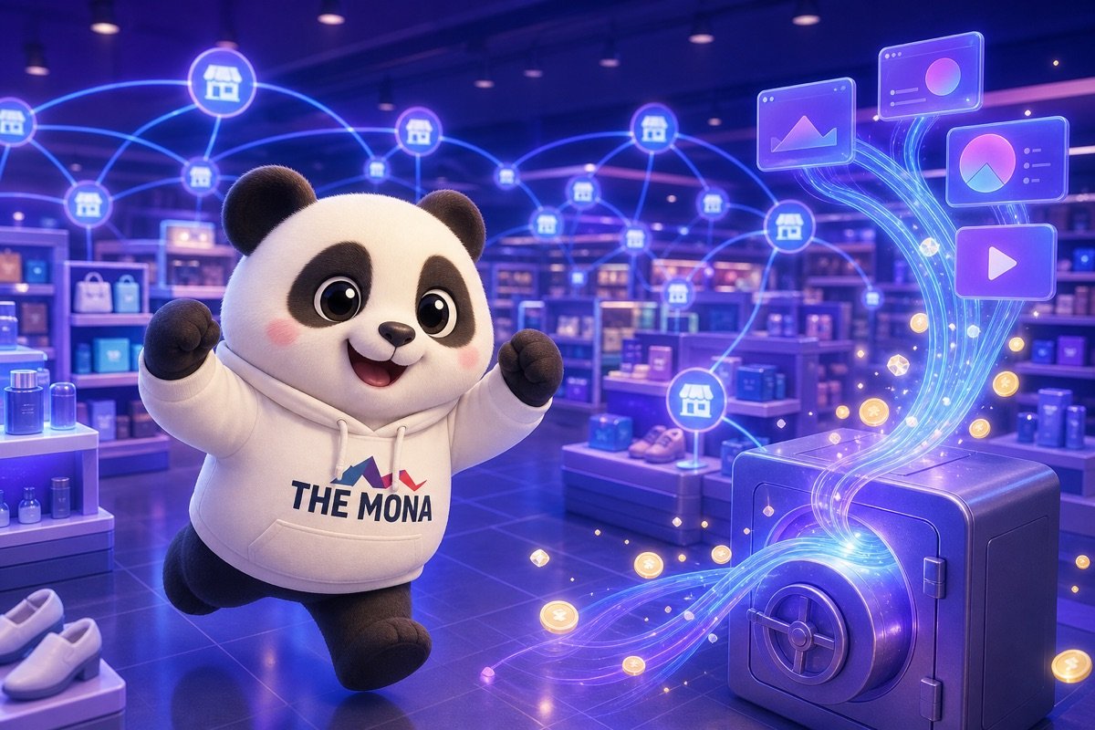 Gấu trúc trong môi trường bán lẻ, thể hiện hiệu quả của công ty digital marketing ứng dụng AI trong việc cắt giảm chi phí.