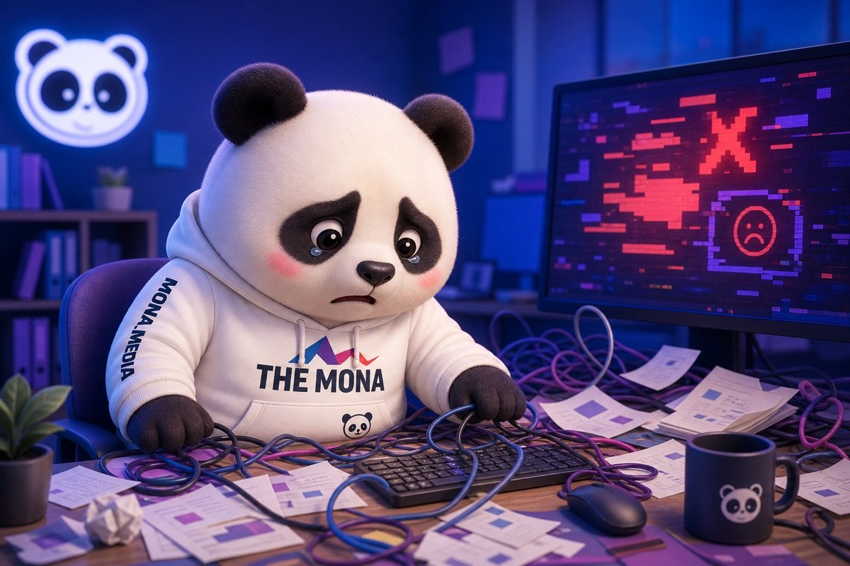 Gấu trúc CEO lo lắng, căng thẳng vì sự phản kháng của nhân viên cũ với hệ thống ERP mới.