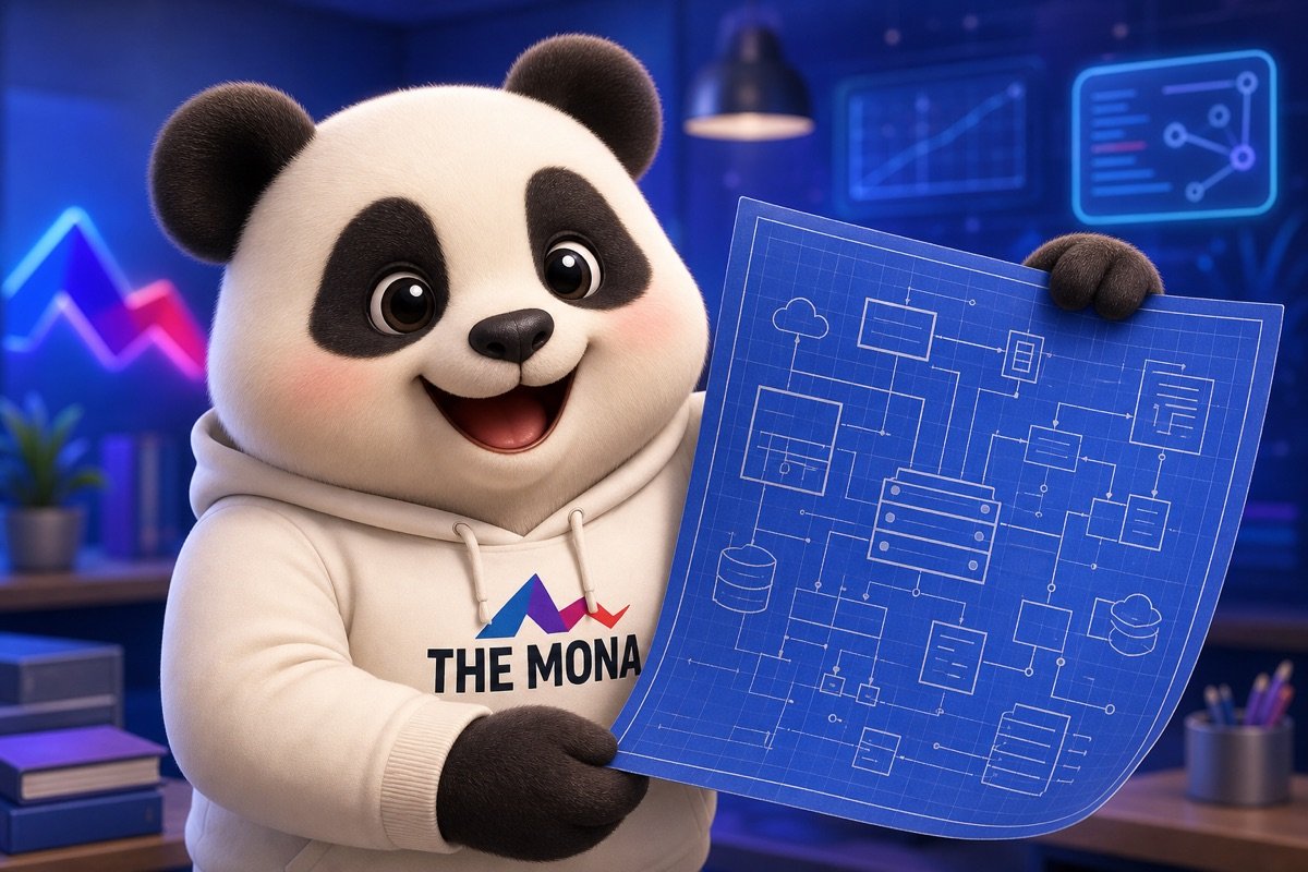 Panda cười tươi rực rỡ, tự hào giới thiệu bản thiết kế phần mềm quản lý trung tâm đào tạo tùy chỉnh, không phải giải pháp AI rời rạc.