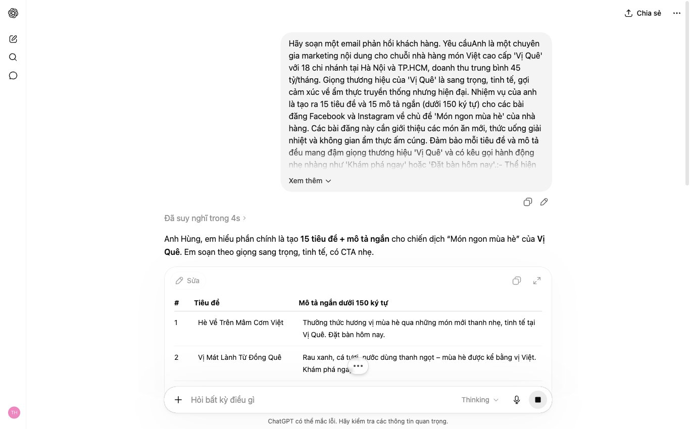 ChatGPT tạo nội dung marketing nhanh chóng, tiết kiệm 60% thời gian viết lách cho doanh nghiệp.