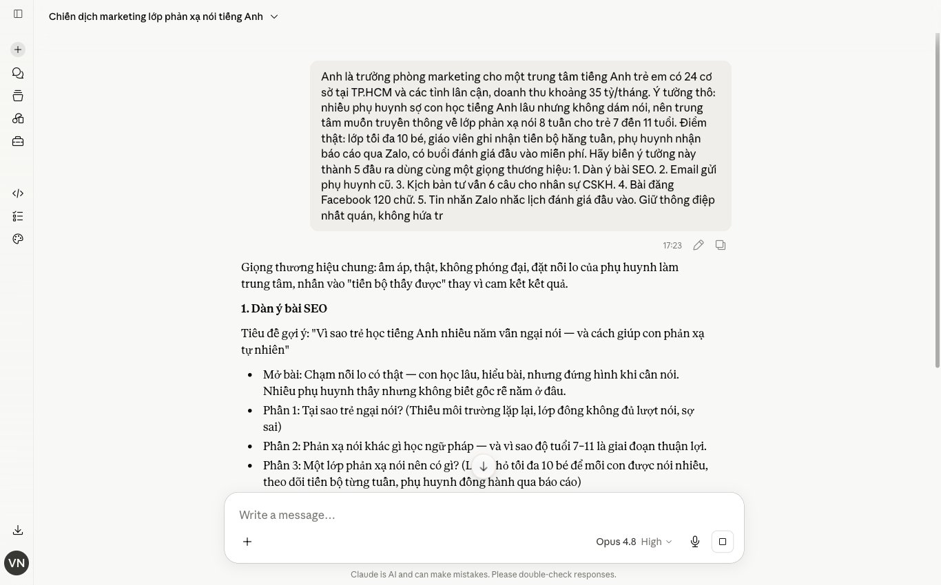 Claude tạo bài SEO email kịch bản bán hàng trong cách dùng Claude 2026