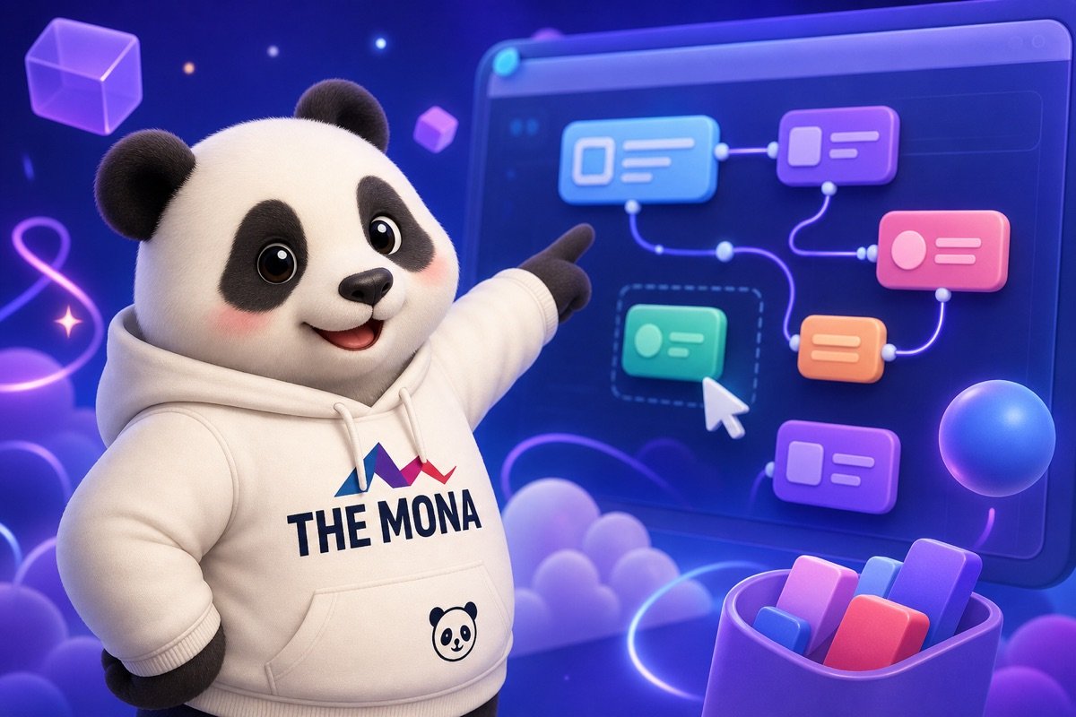 Gấu panda vui vẻ chỉ vào màn hình dashboard Dify, giải thích Dify là gì và cách dùng.