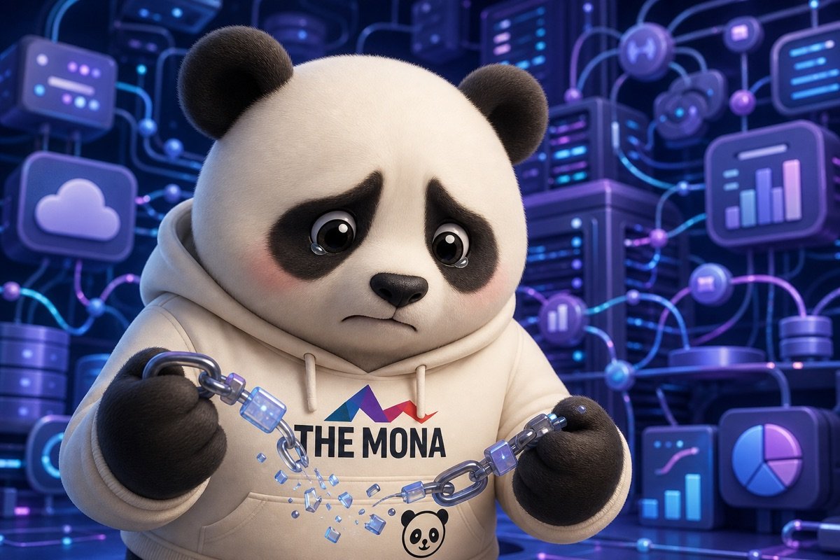 Gấu panda buồn bã, lo lắng vì mất kiểm soát hệ thống khi dùng nền tảng như Dify là gì cho doanh nghiệp lớn.