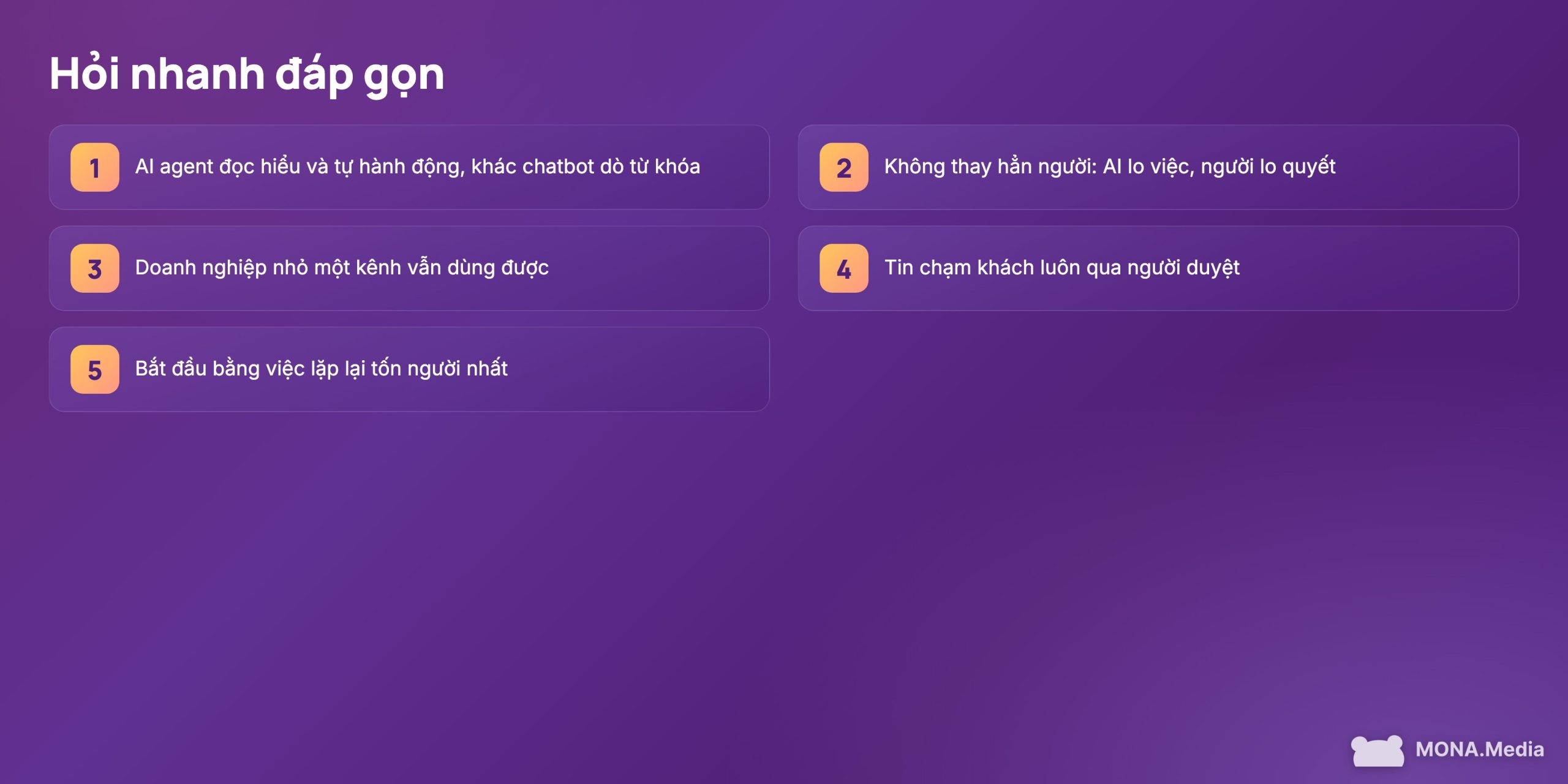 Câu hỏi thường gặp về AI agent là gì và khác chatbot thế nào