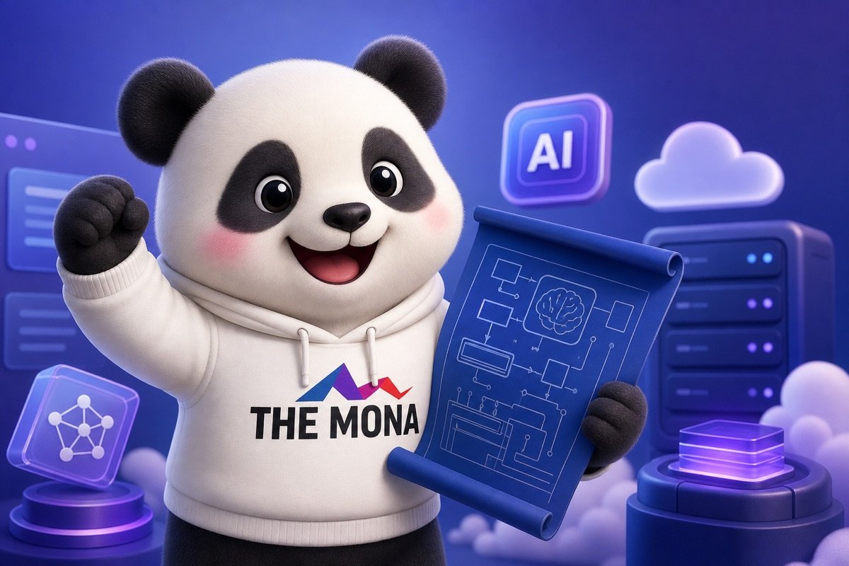 Gấu trúc vui mừng với bản thiết kế tùy chỉnh, khẳng định giải pháp AI Agent cho doanh nghiệp chuyên biệt.