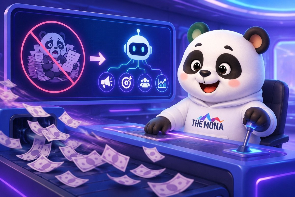 Gấu trúc vui mừng khi AI agent marketing chấm dứt quy trình thủ công kém hiệu quả, ngăn chặn tiền chảy ra.