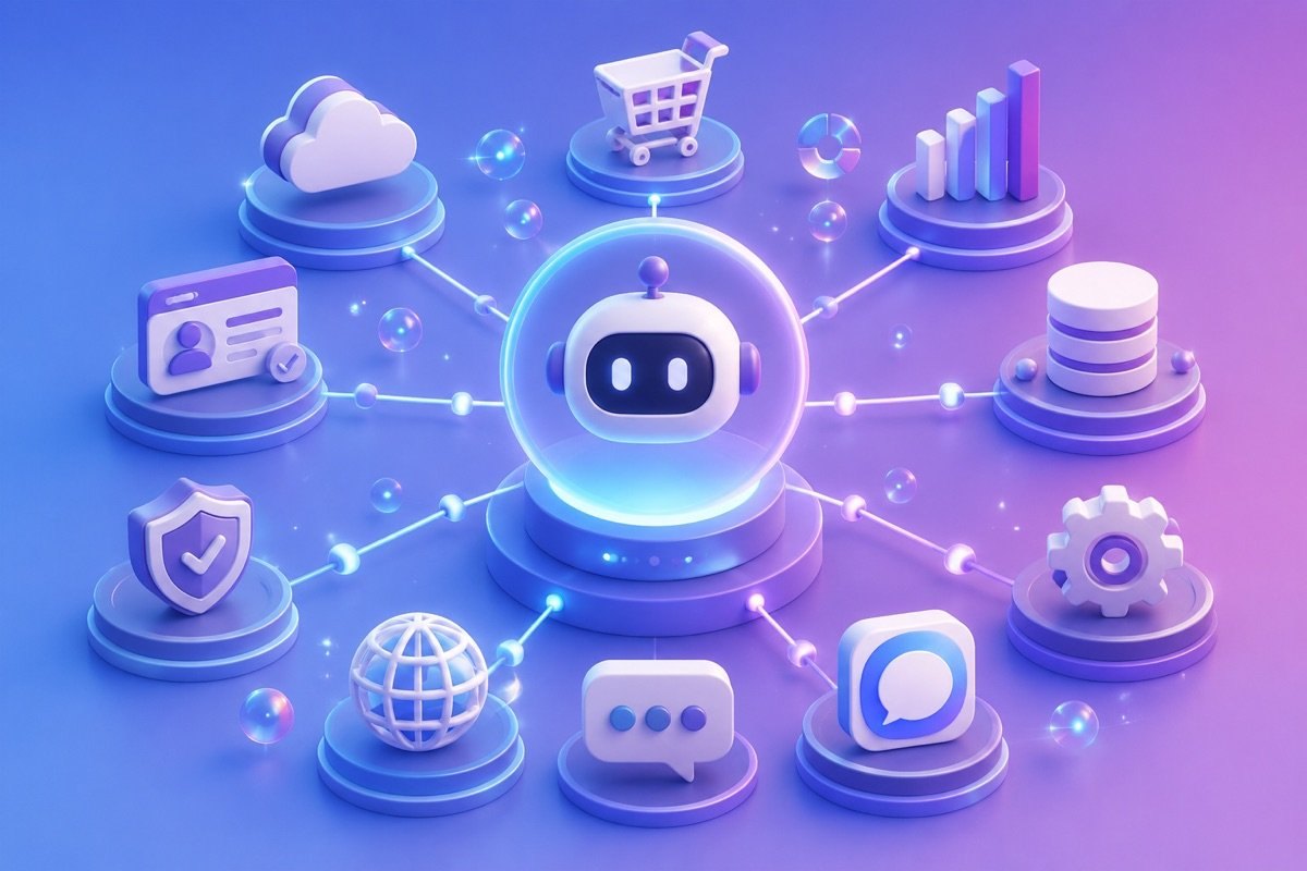 Infographic về cách MONA xây dựng hệ thống AI agent marketing tùy biến, tích hợp sâu và hiệu quả.