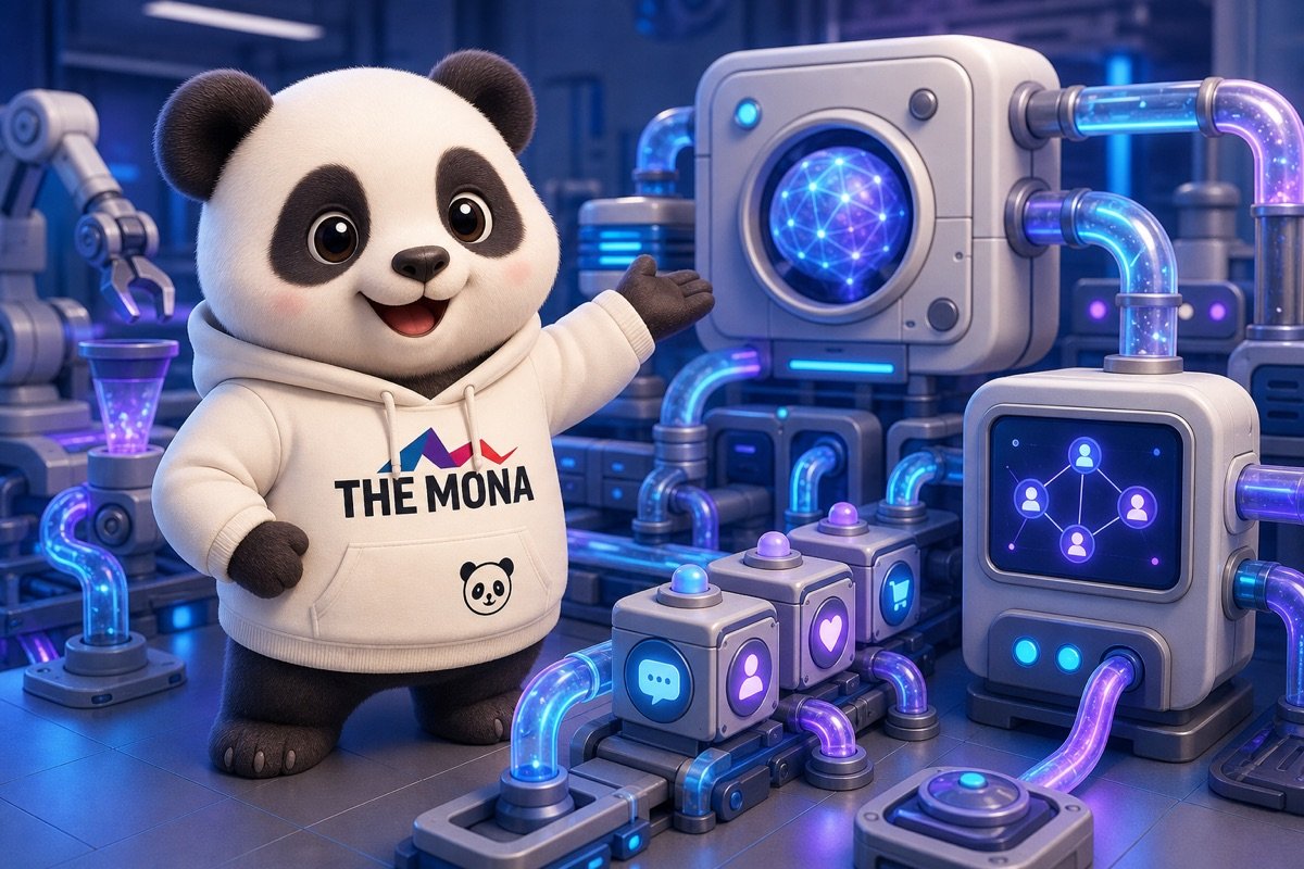 Chú gấu trúc cười tươi rực rỡ trong nhà máy, giám sát hệ thống AI agent tự làm việc tùy chỉnh, tích hợp sâu vào quy trình.