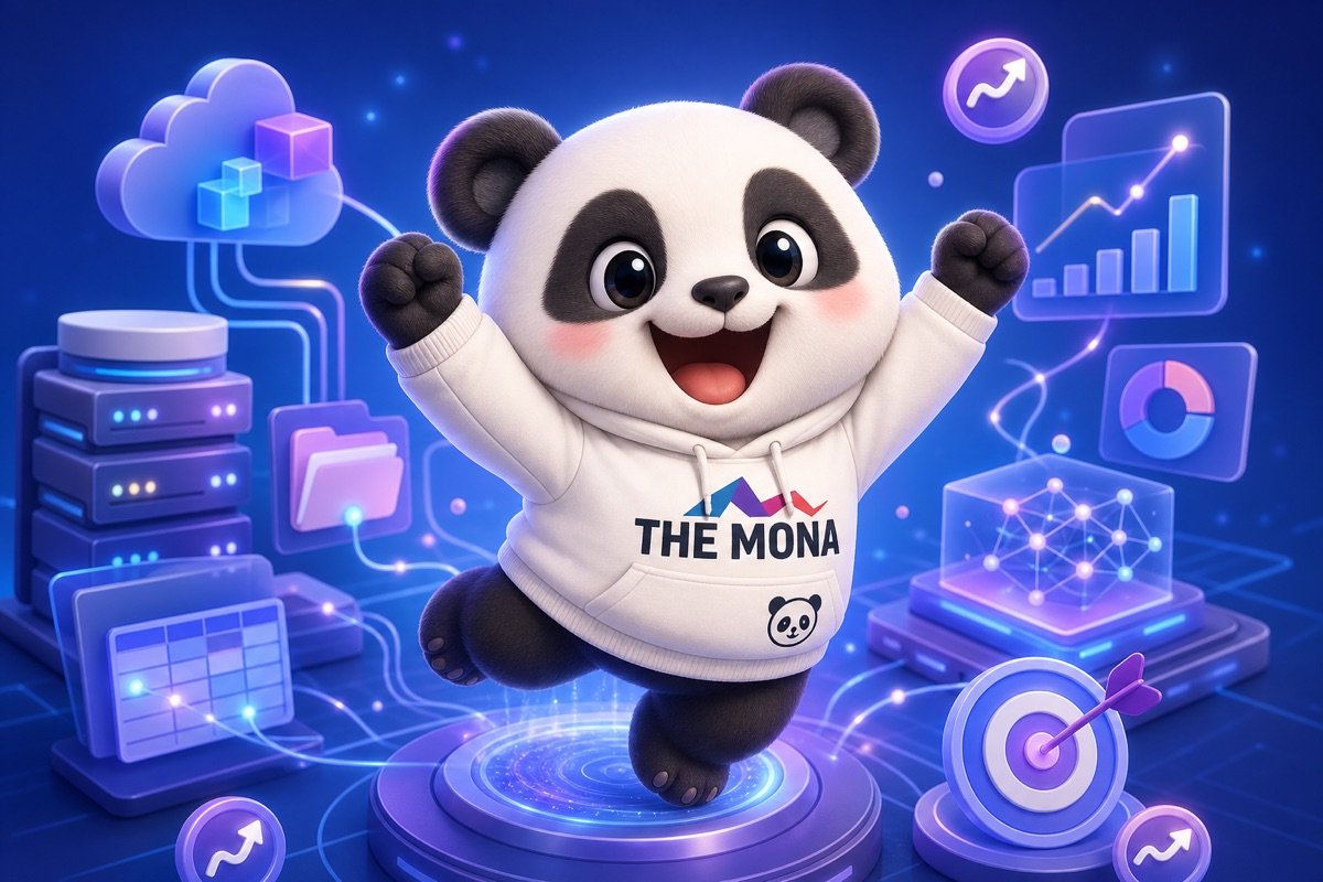 Infographic minh họa phần mềm AI dự báo nhu cầu của MONA với tích hợp dữ liệu và độ chính xác cao.