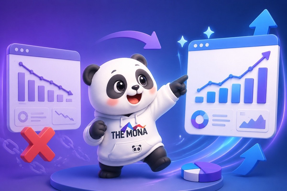 Infographic minh họa website lạc hậu mất khách, và website được AI thay đổi SEO 2026 giúp thu hút khách hàng mới.