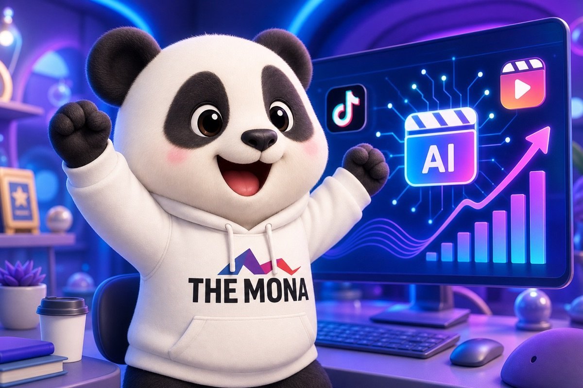 AI viết kịch bản cho TikTok và Reels, gấu panda vui mừng với AI