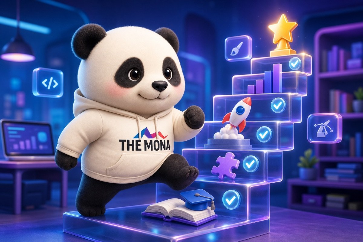 Panda quyết tâm theo lộ trình học tập của hệ thống LMS đào tạo trực tuyến AI để phát triển sự nghiệp.