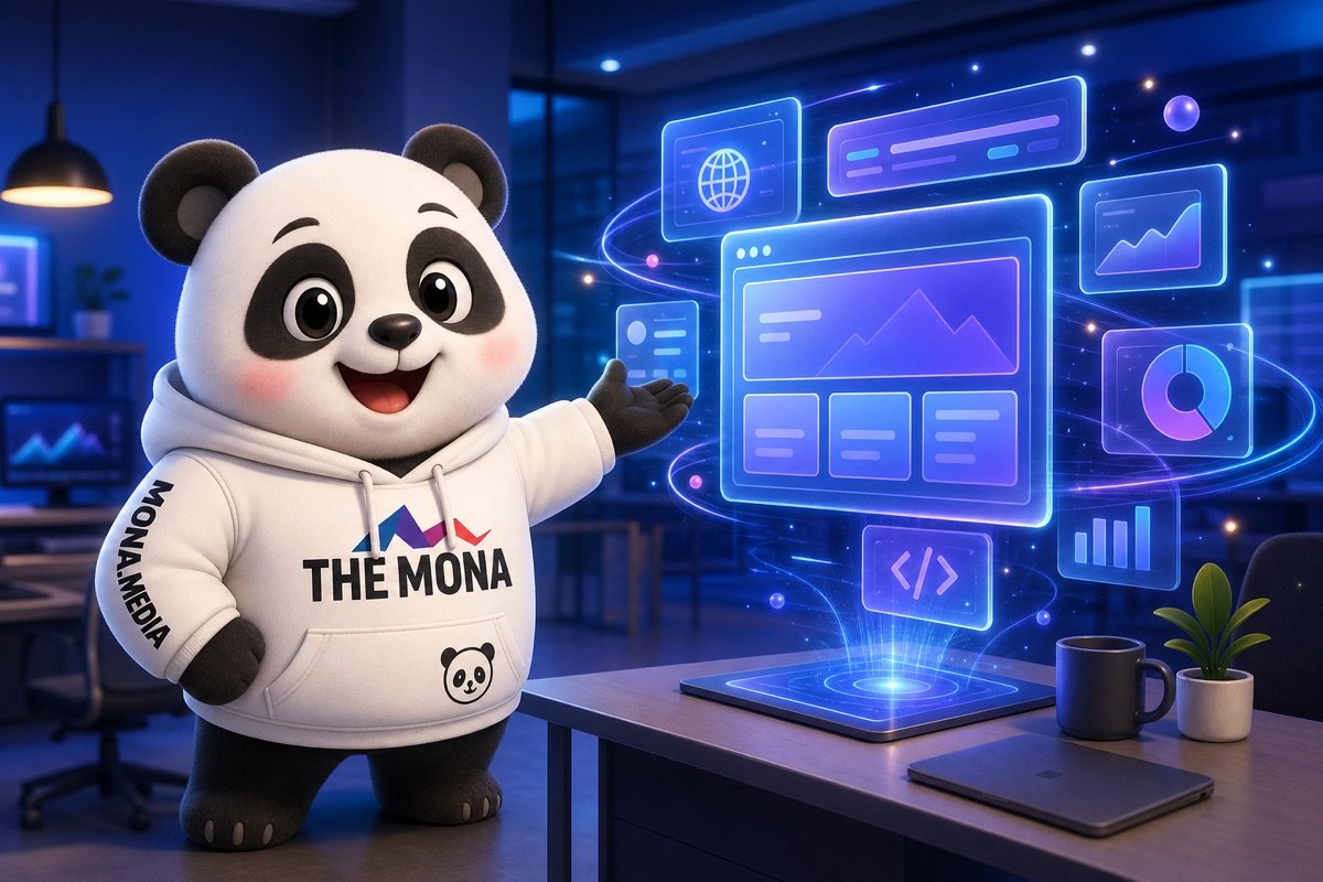 Chú gấu MONA tự tin chào đón, giới thiệu bảng giá thiết kế website doanh nghiệp và 5 yếu tố quyết định chi phí thật.
