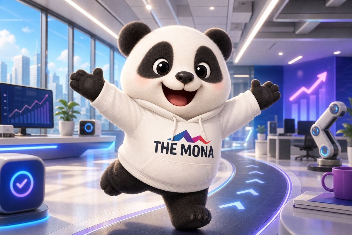 Gấu MONA tươi cười rạng rỡ, dang tay mời gọi, gợi ý giải pháp tránh lặp lại nỗi đau xây dựng ERP thất bại cho doanh nghiệp.