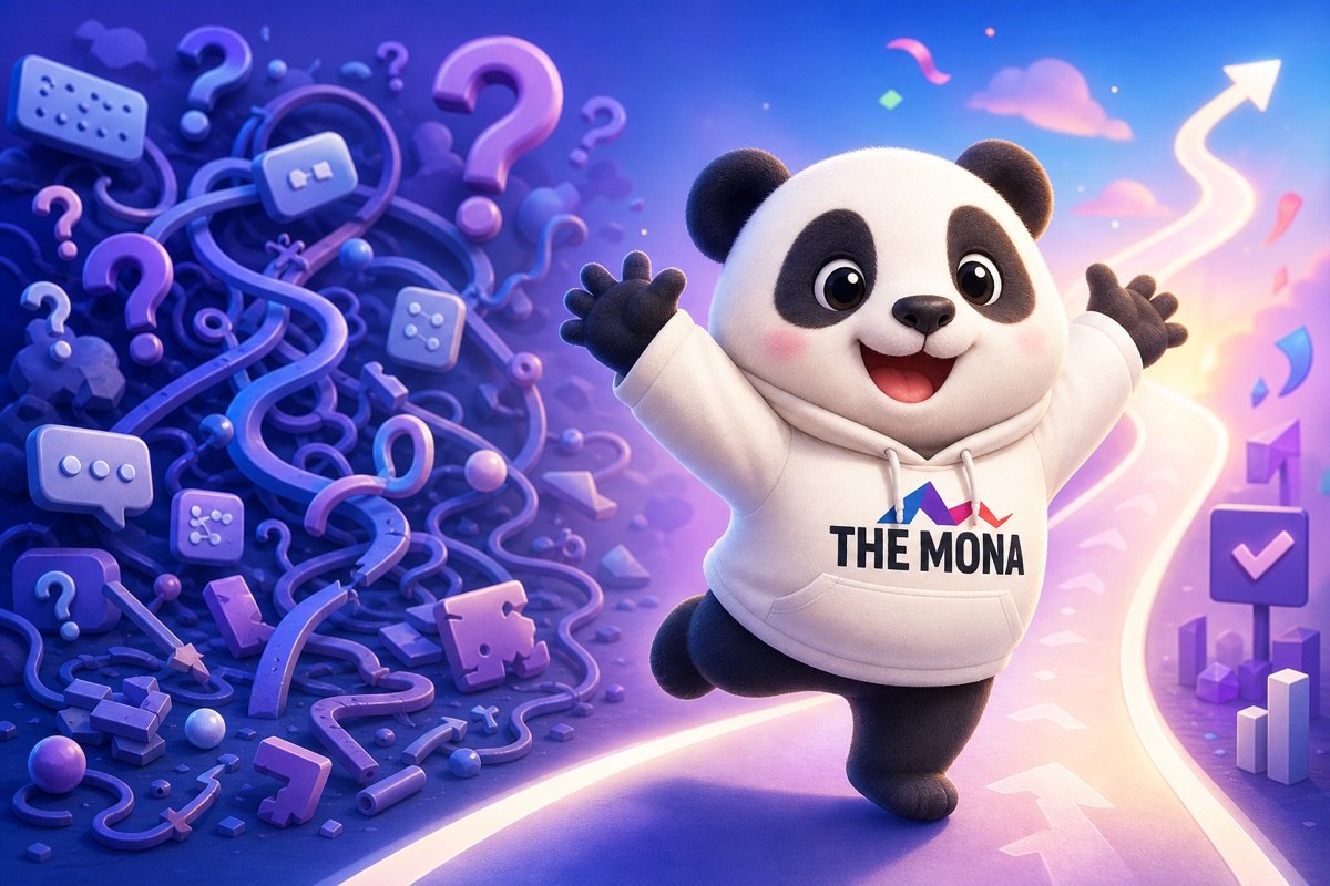 Chú gấu panda tươi cười dang tay mời gọi, thể hiện một lộ trình rõ ràng để bắt đầu tối ưu hóa lập kế hoạch sản xuất, đối lập với quy trình hỗn loạn trước đó.