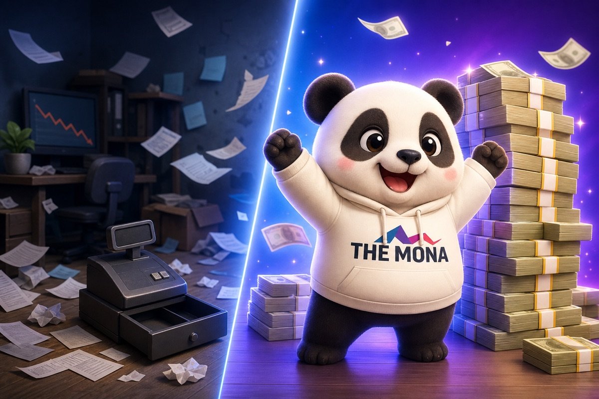 So sánh trước và sau tự động hóa website thương mại điện tử, gấu trúc vui mừng với lợi nhuận.