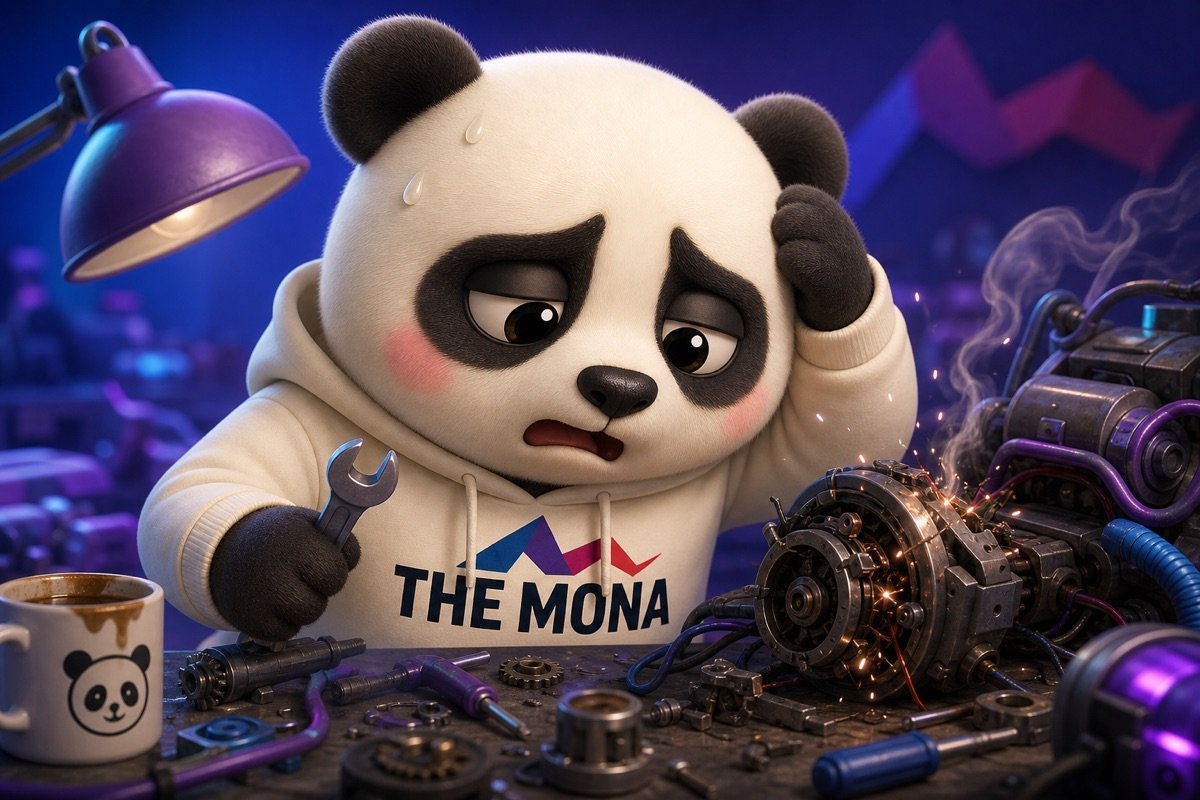 Chú gấu MONA mệt mỏi sửa chữa máy móc hỏng hóc do tự động hóa giá rẻ.