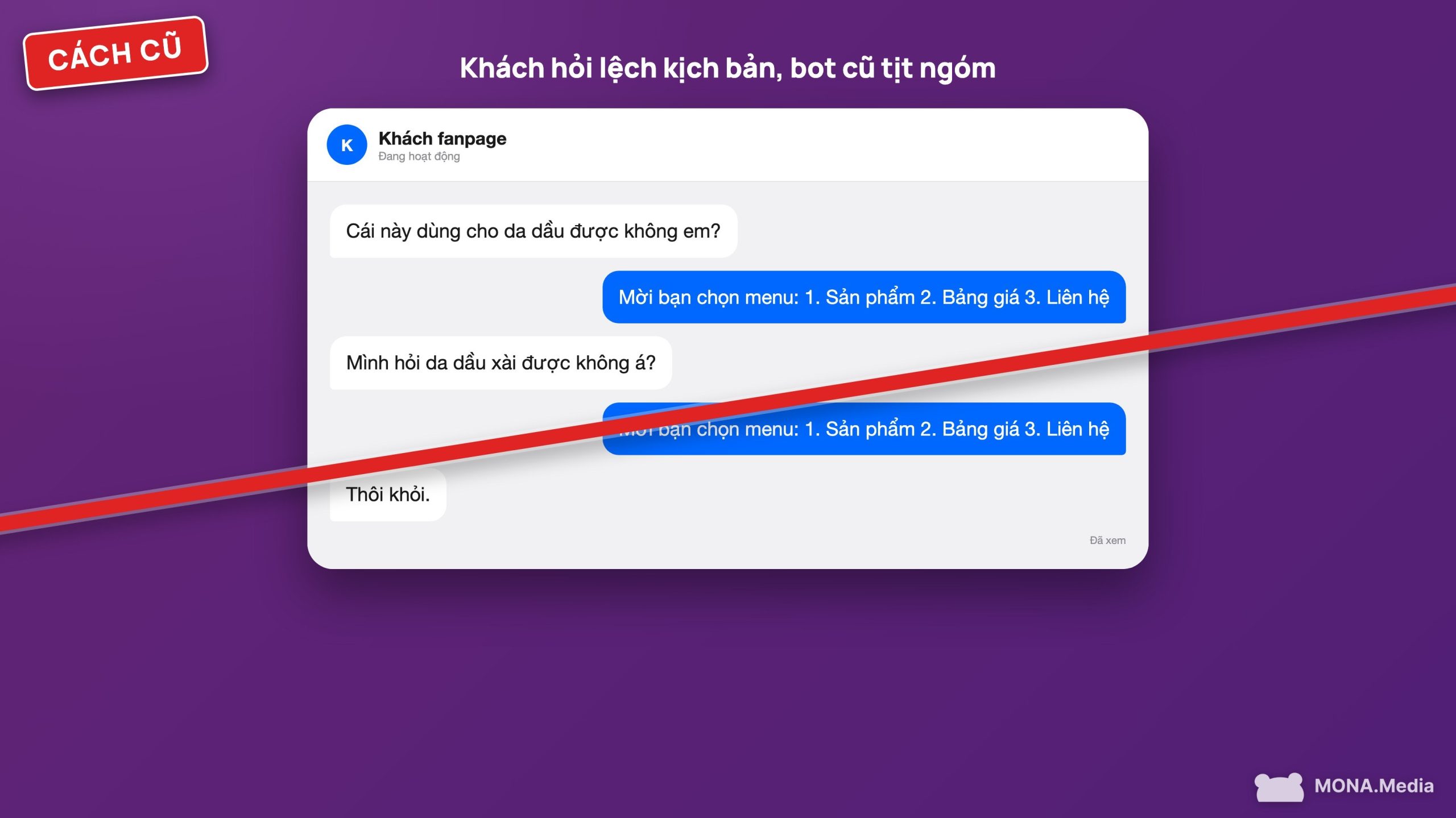 Chatbot AI bán hàng: khách hỏi lệch một câu là con bot kịch bản cũ đứng hình rồi mất đơn