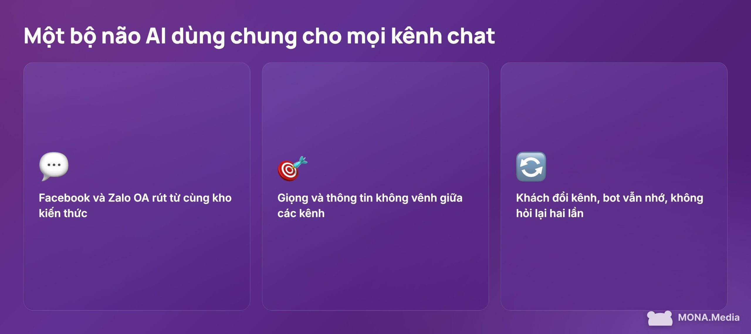 Chatbot bán hàng Facebook và Zalo OA của Gấu Cười dùng chung một bộ não AI nên giọng không vênh