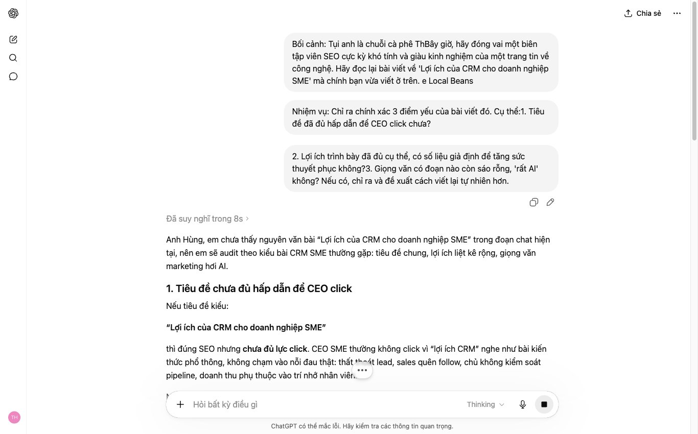 Kỹ thuật Phản biện nội bộ để nâng cao chất lượng nội dung do ChatGPT tạo ra.