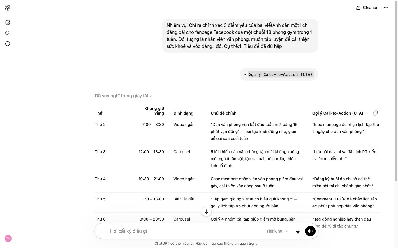 Cách dùng ChatGPT hiệu quả để xuất dữ liệu có cấu trúc dạng bảng Markdown.