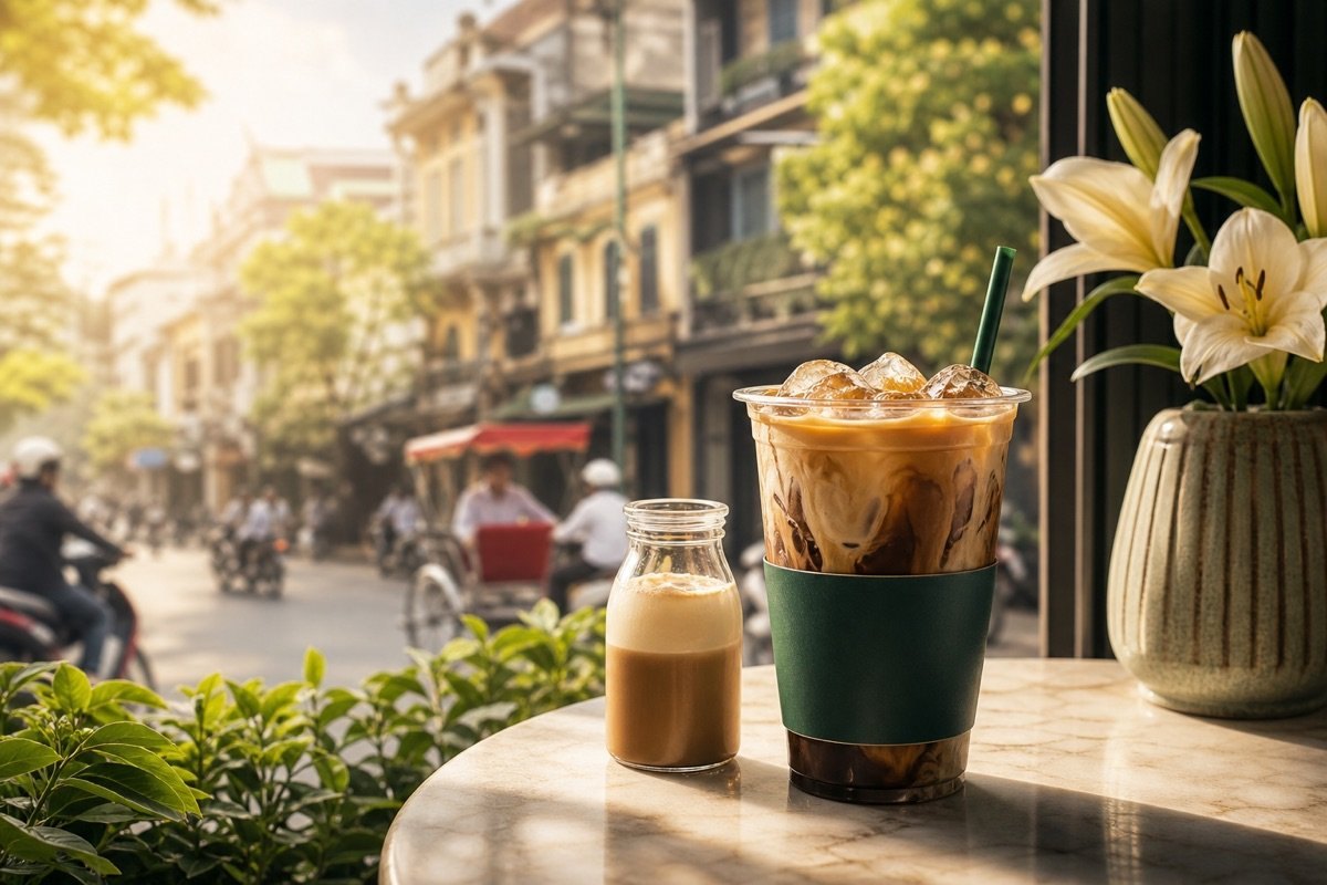Canva thiết kế mẫu quảng cáo sản phẩm mới cho chuỗi cà phê