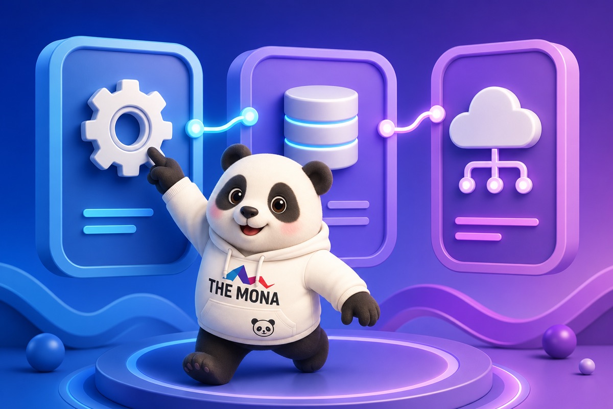 Infographic mô tả giải pháp phần mềm tự động hóa toàn diện cho doanh nghiệp B2B, với các mô-đun được kết nối rõ ràng.