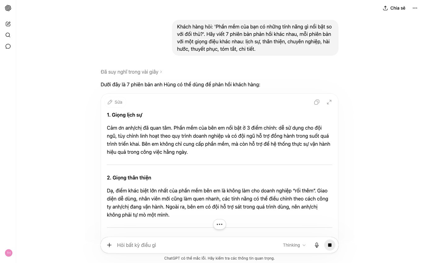 ChatGPT đa dạng giọng điệu phản hồi