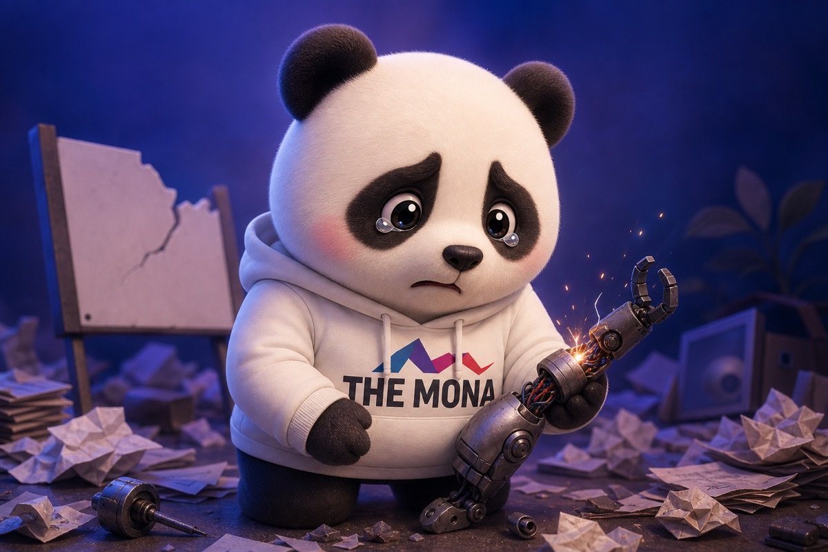 Gấu trúc MONA buồn bã, thất vọng vì chi phí tự động hóa sản xuất bị lãng phí do giải pháp không phù hợp.