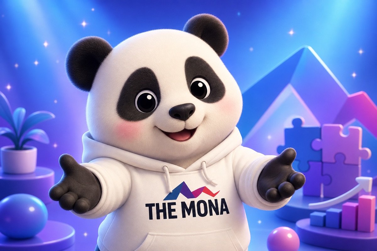 Gấu trúc MONA cười tươi rực, mời gọi anh chị khám phá tiềm năng và tối ưu chi phí tự động hóa sản xuất.