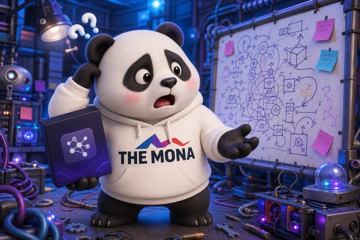 Chú gấu panda bối rối với phần mềm AI đóng gói, không hiểu được 'lối tắt' đặc thù trong chuyển đổi số ngành sản xuất.