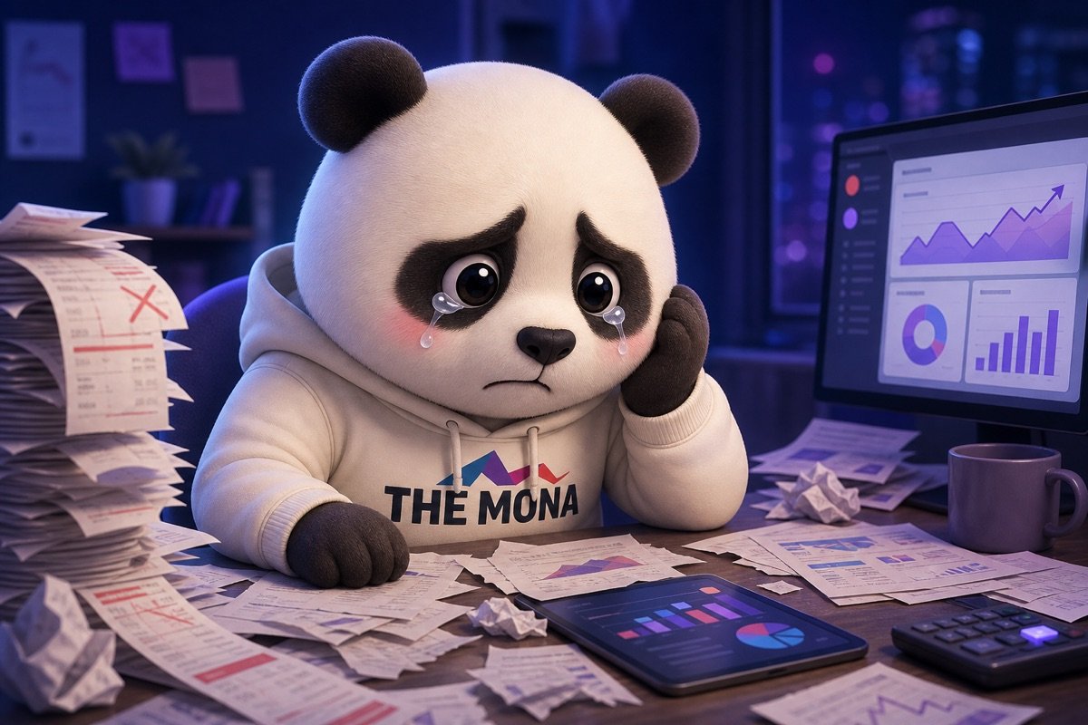Gấu trúc buồn bã vì chi phí quảng cáo cao trước khi có sự can thiệp của công ty digital marketing ứng dụng AI.