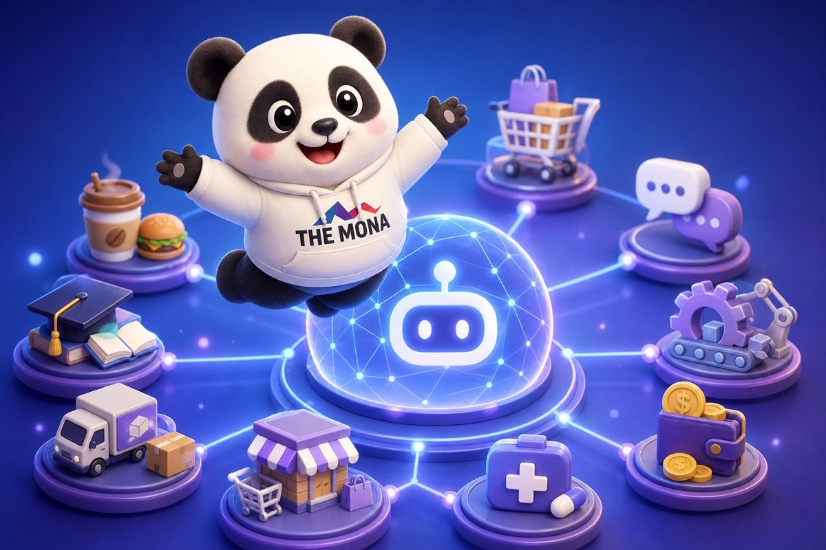 Infographic minh họa tiềm năng ứng dụng AI agent tùy chỉnh của MONA cho nhiều ngành nghề khác nhau, mở rộng khả năng doanh nghiệp.