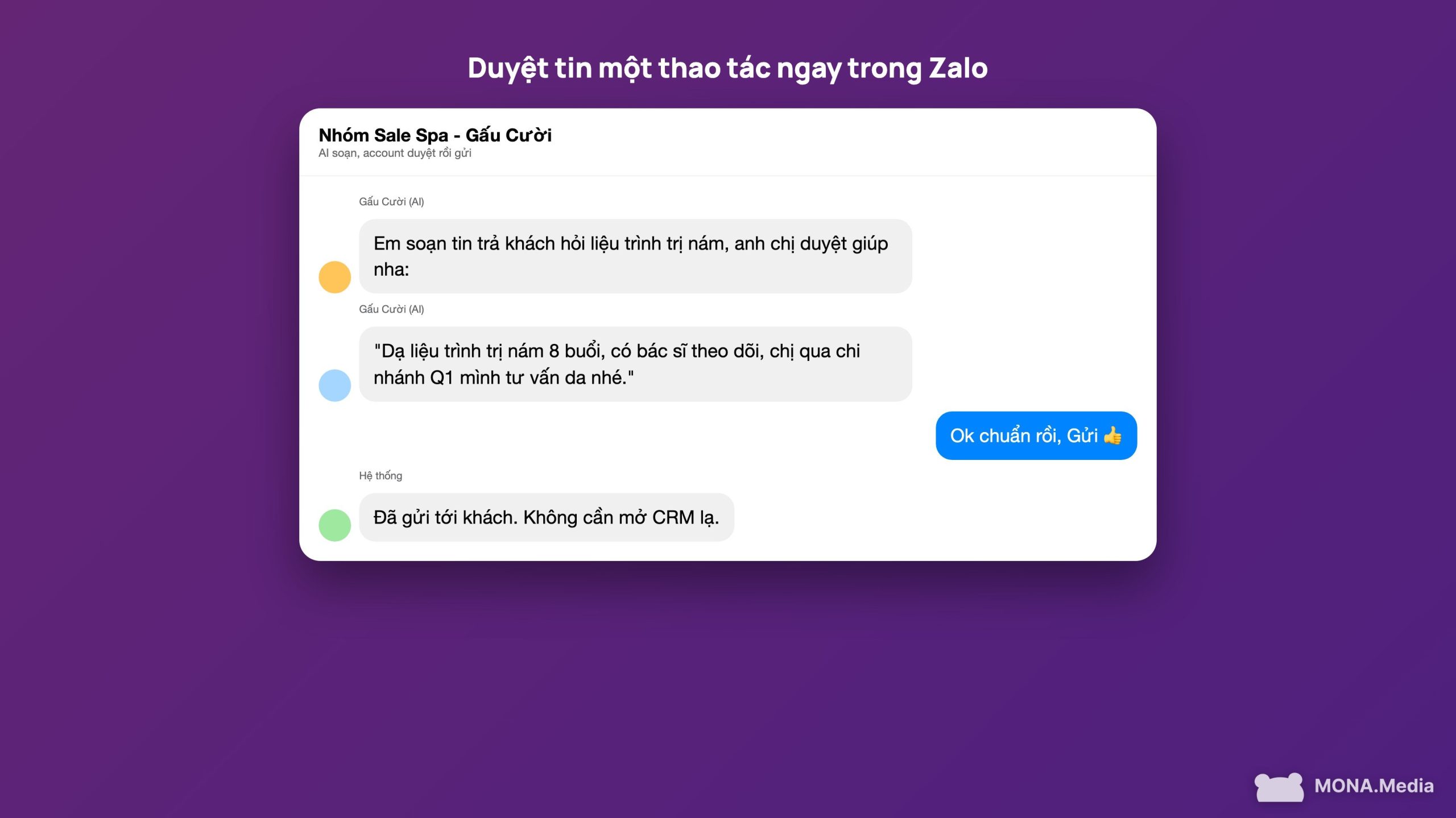 Account duyệt tin AI agent chăm sóc khách hàng ngay trong Zalo và Telegram quen thuộc