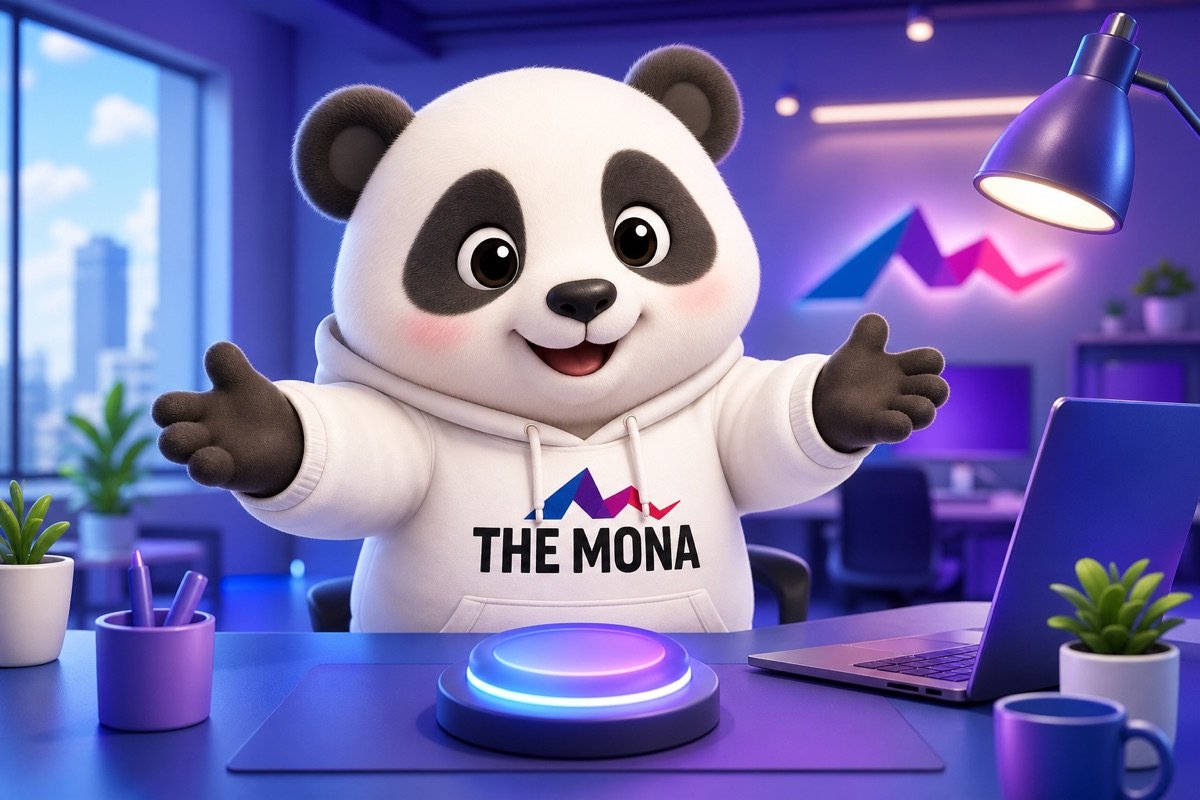 Chú gấu MONA cười tươi rực, dang tay mời gọi chủ doanh nghiệp bắt đầu hành trình tự động hóa để kiểm soát nội bộ vững mạnh.