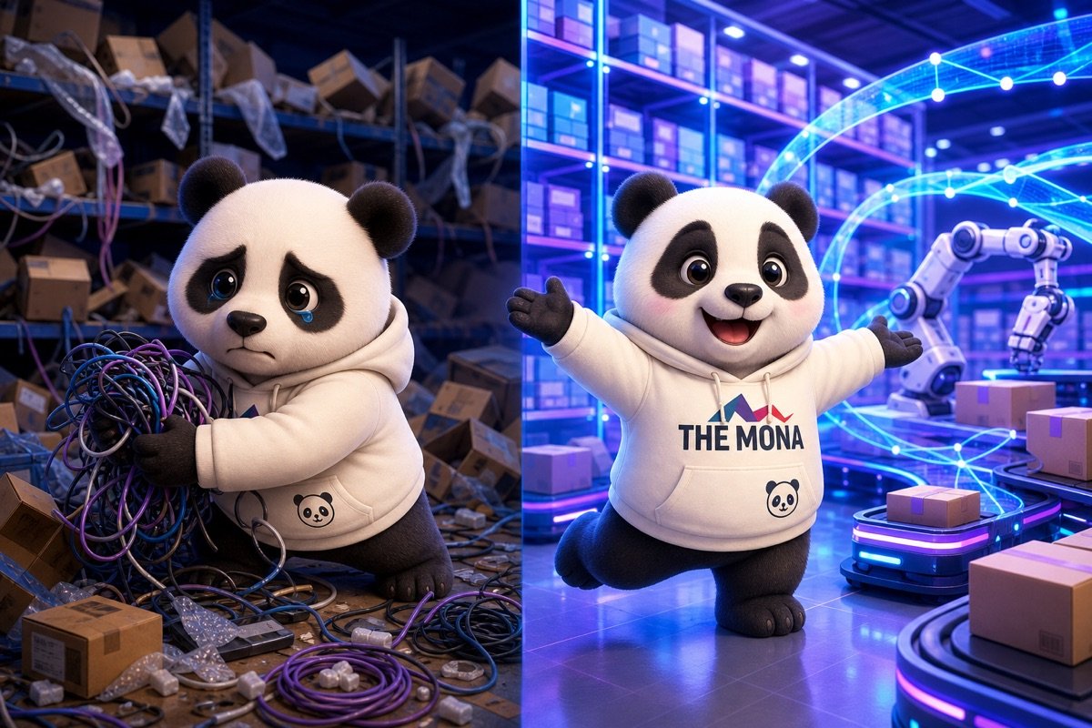 So sánh trước và sau: Gấu trúc mời gọi hành động để có chuỗi cung ứng vững vàng với phần mềm MONA.