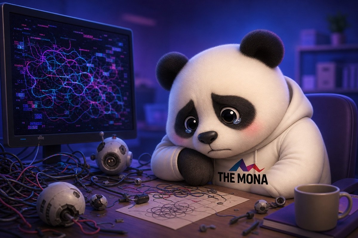 Panda buồn rũ rượi vì từng thử AI không hiệu quả, trước khi biết đến AI Agent tạo đơn hàng tự động của MONA.