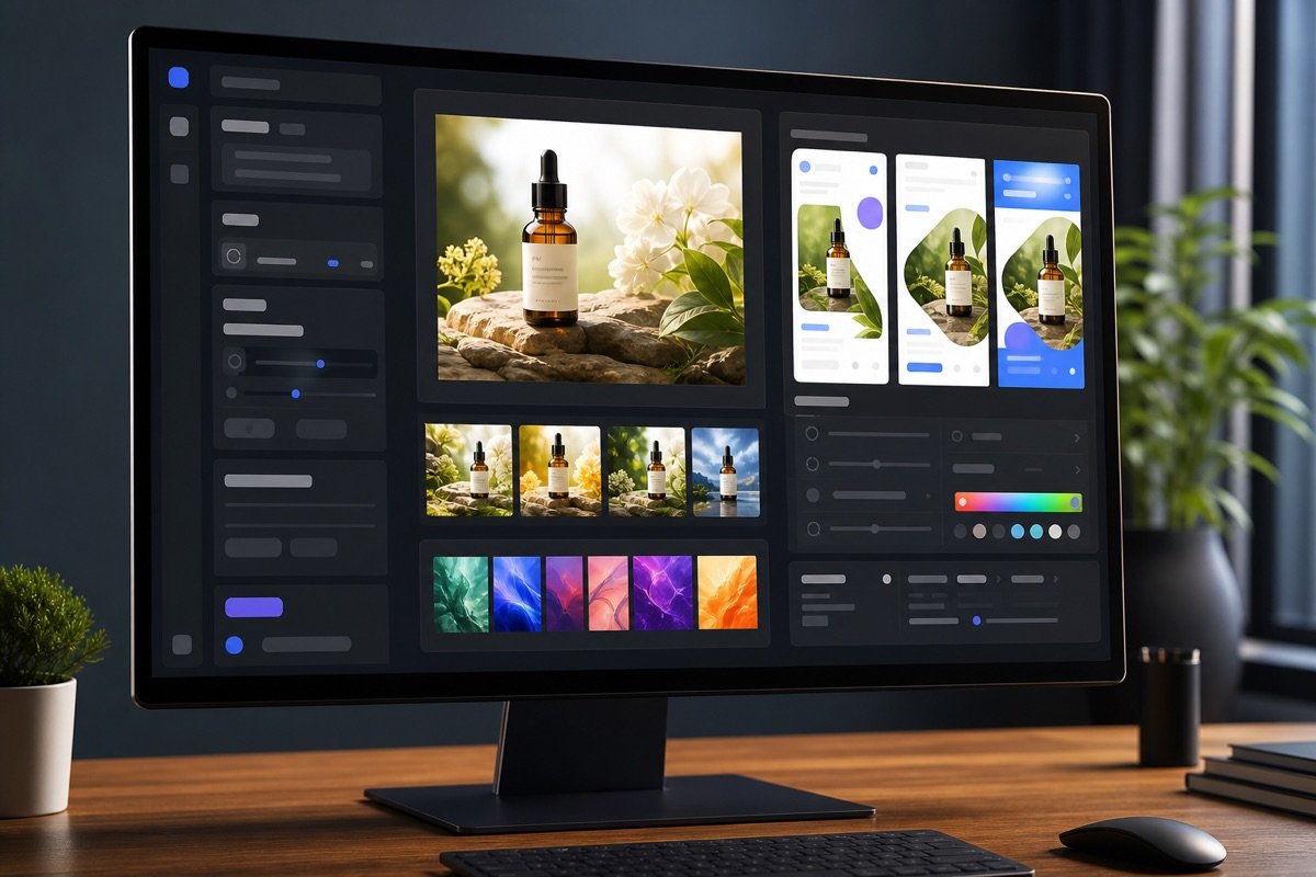 Giao diện Adobe Firefly tạo ảnh sản phẩm quảng cáo Facebook/Zalo