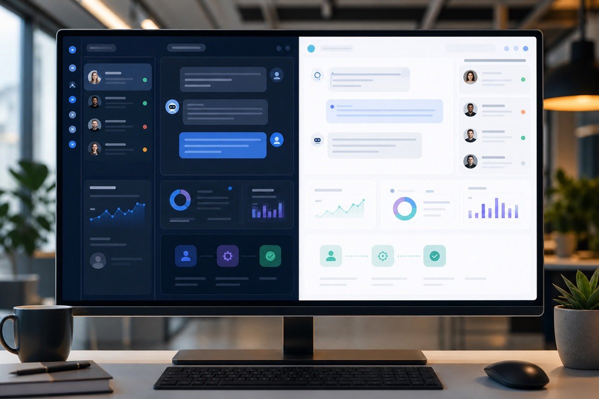 Giao diện DeepSeek và ChatGPT minh họa các phản hồi khách hàng được cá nhân hóa, thể hiện khả năng tự động hóa và tương tác hiệu quả