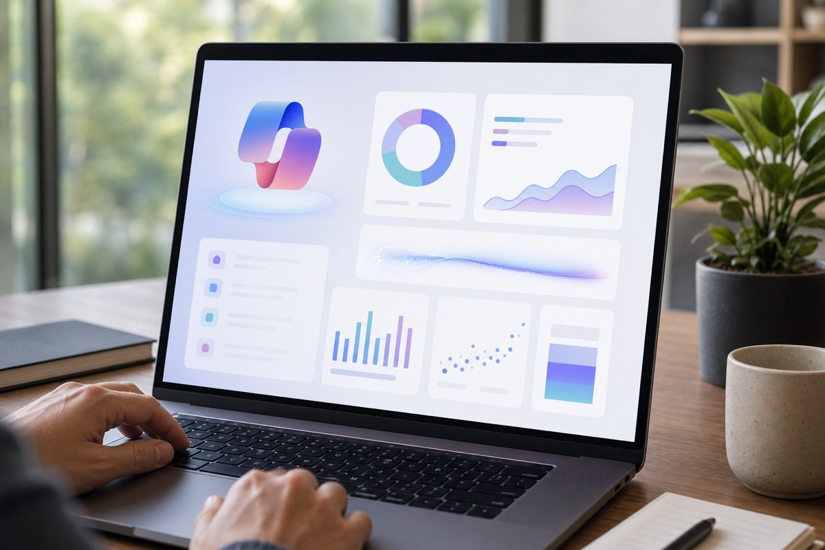 Giao diện Microsoft Copilot thực tế đang tổng hợp dữ liệu