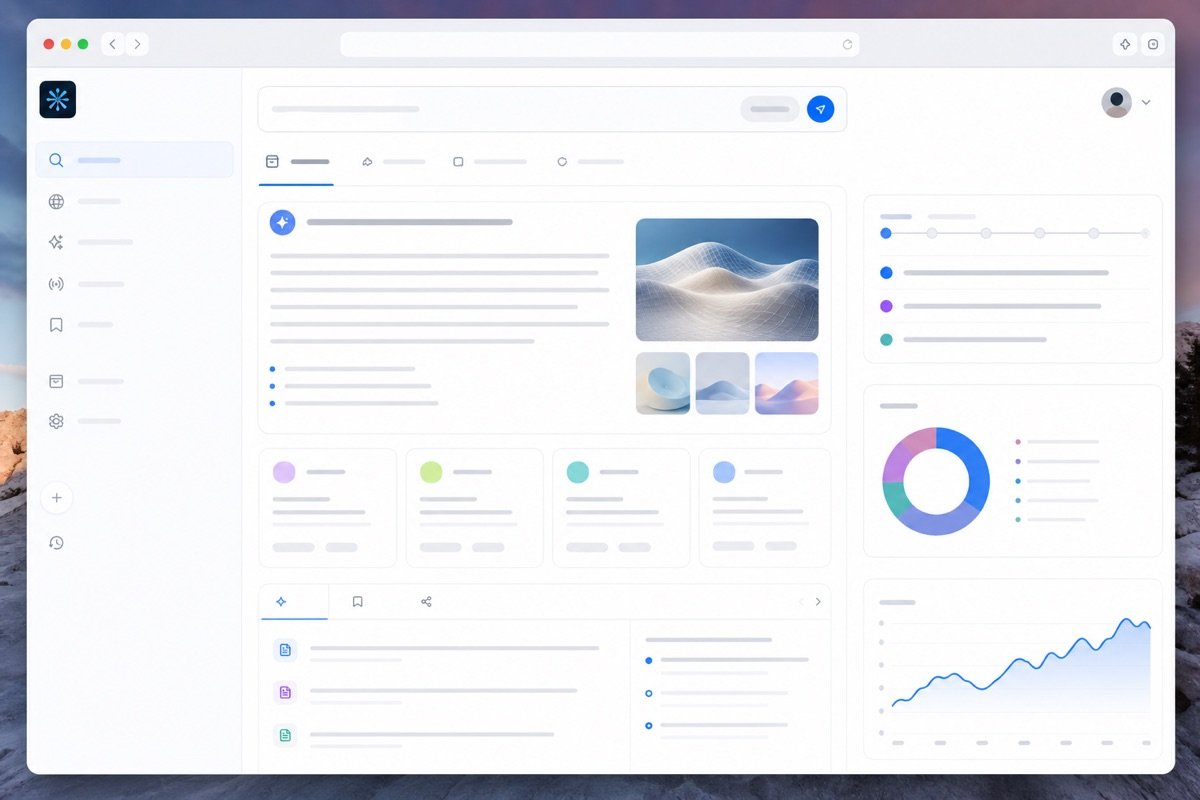 Giao diện Perplexity khi nghiên cứu chủ đề content