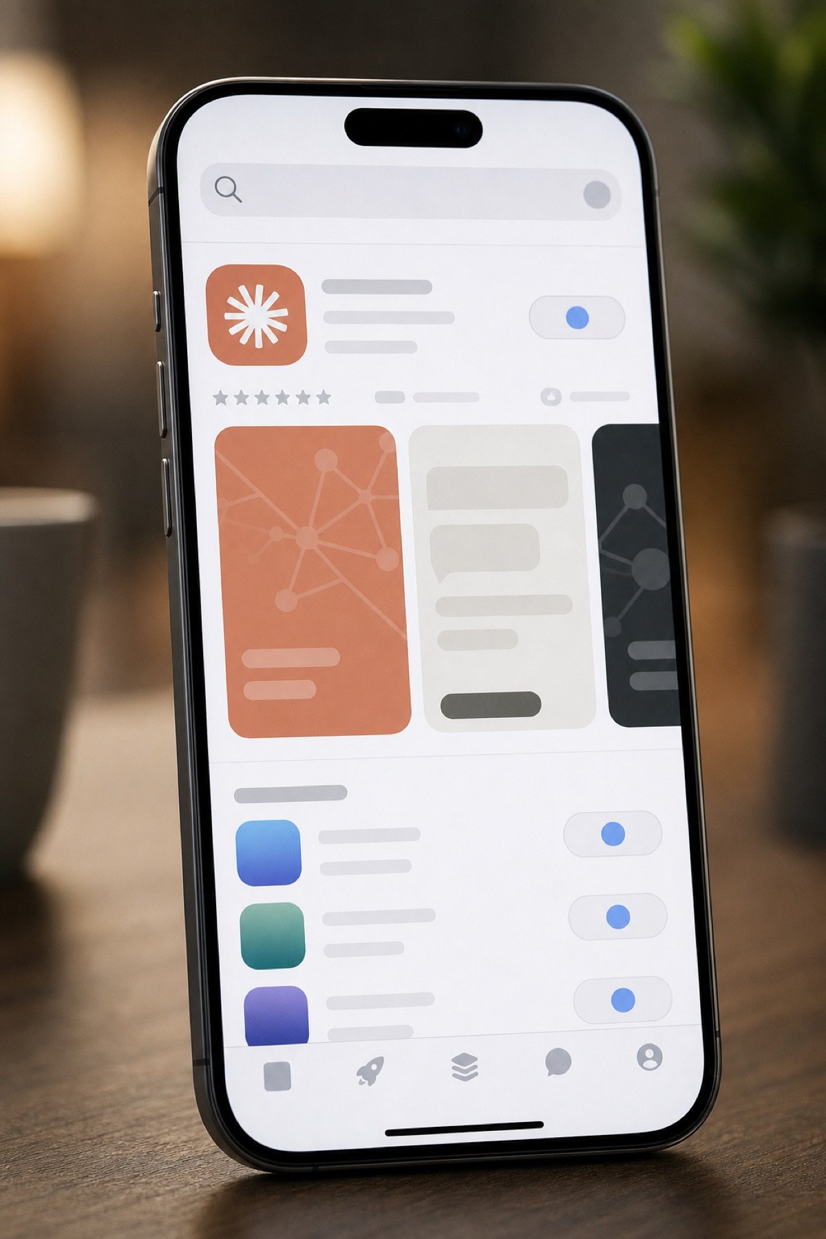 Giao diện tìm kiếm ứng dụng Claude trên App Store hoặc Google Play