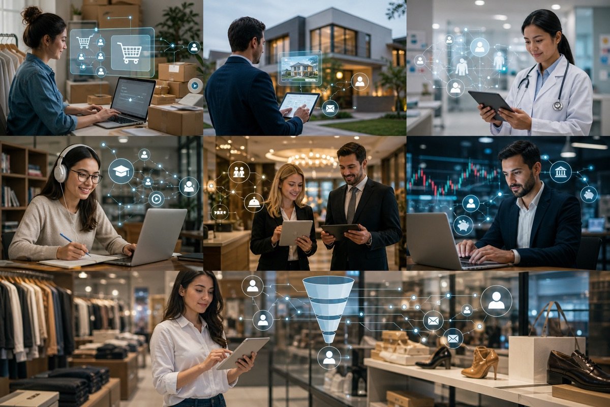 Hình ảnh minh họa các ngành nghề được hưởng lợi từ tự động hóa digital marketing