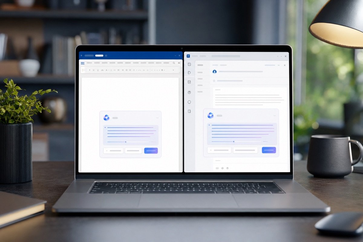 Hình ảnh minh họa Microsoft Copilot tạo nội dung trong Word và Outlook