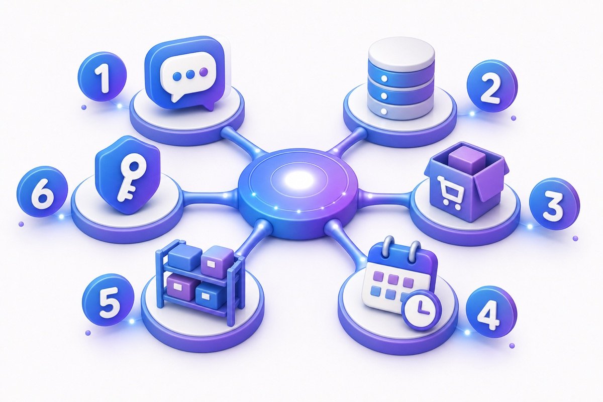 Sơ đồ kịch bản chatbot bán hàng trong hệ thống phần mềm tự động hoá