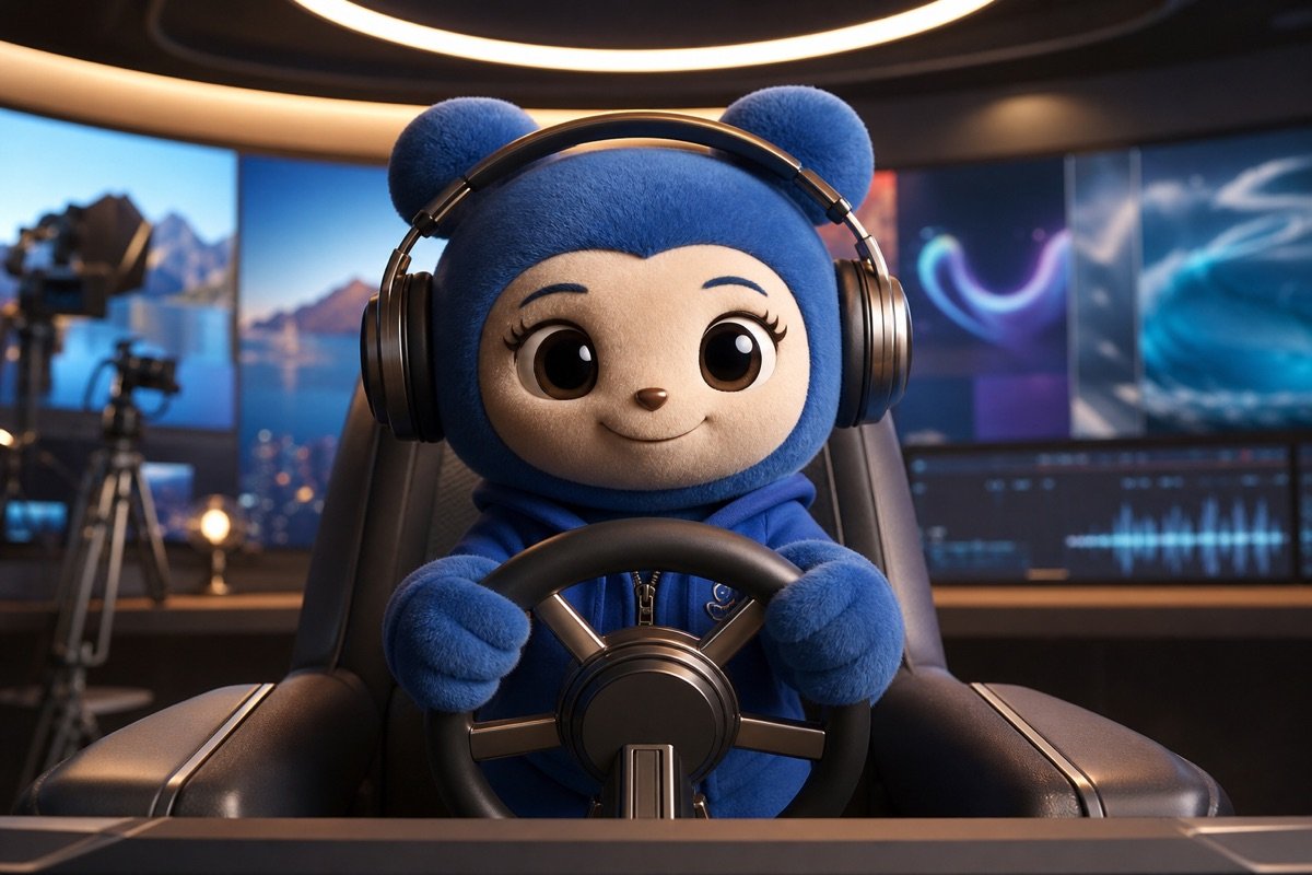 Mascot MONA cầm tay lái, biểu tượng kiểm soát tương lai nội dung