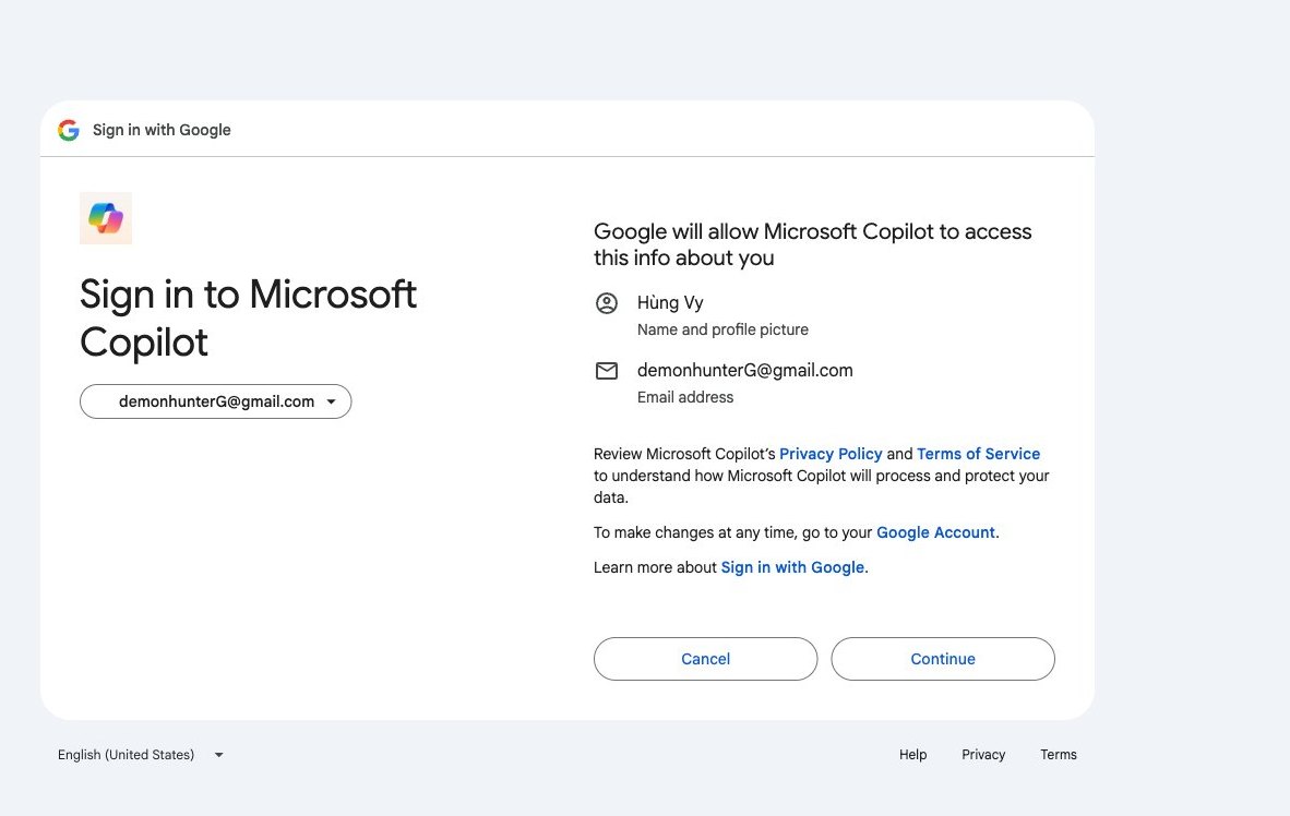 Màn hình Microsoft Copilot tóm tắt báo cáo thị trường F&B Việt Nam, giúp chủ doanh nghiệp nắm bắt thông tin nhanh chóng và hiệu quả.